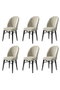 Hanah Home Ritim Juego de 6 Sillas Crema y Negro